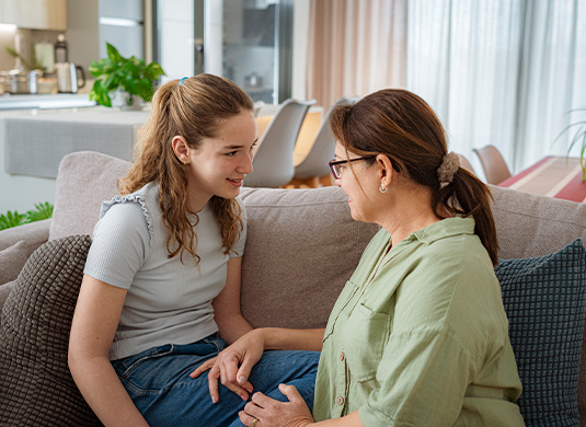 Mom and Daughter Talking