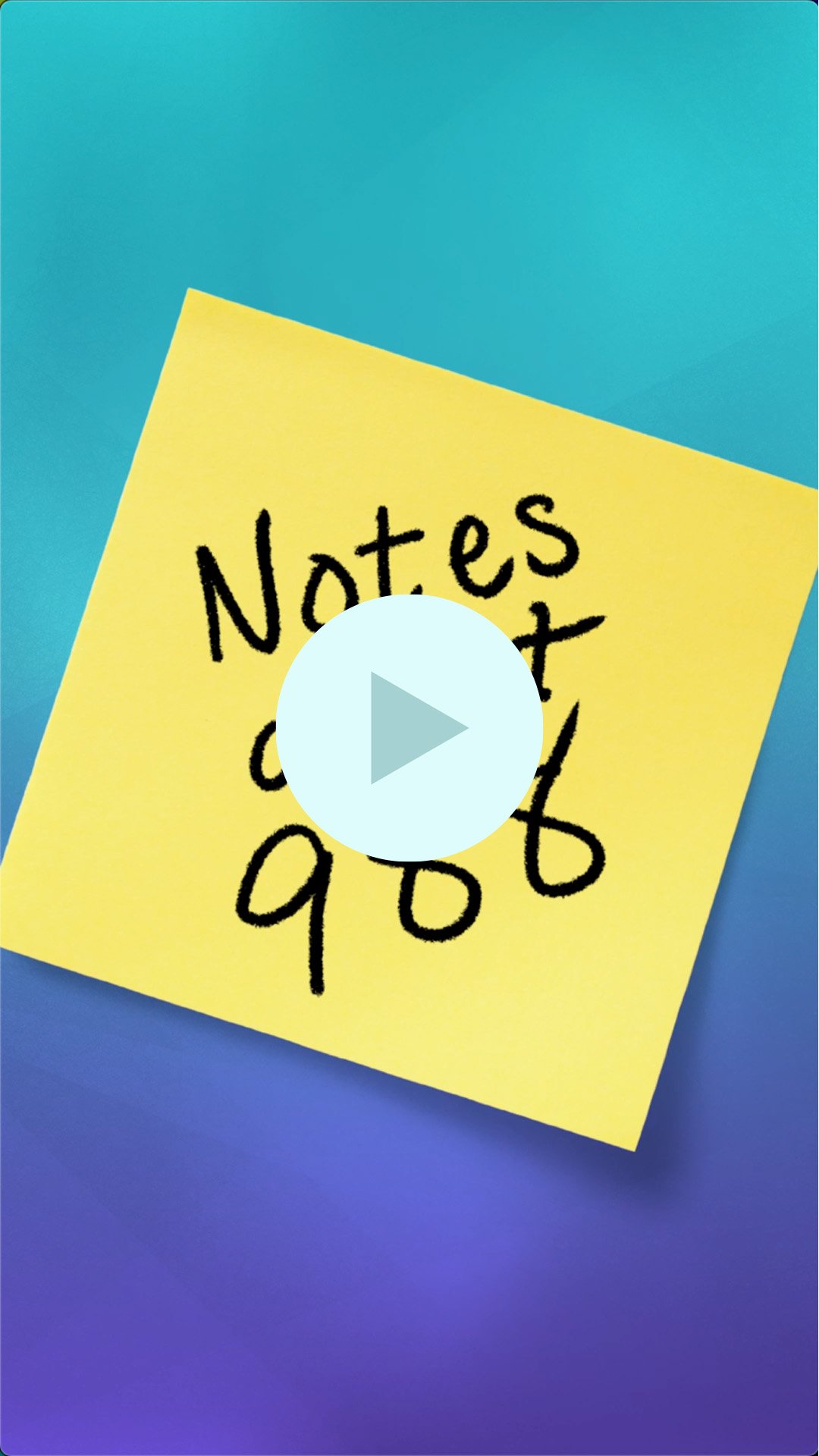 Blue and purple gradient with wording "Notes about 988."